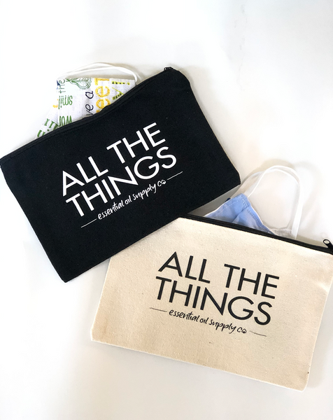 Cotton Canvas Zip Bags All The Things (pkg of 2)